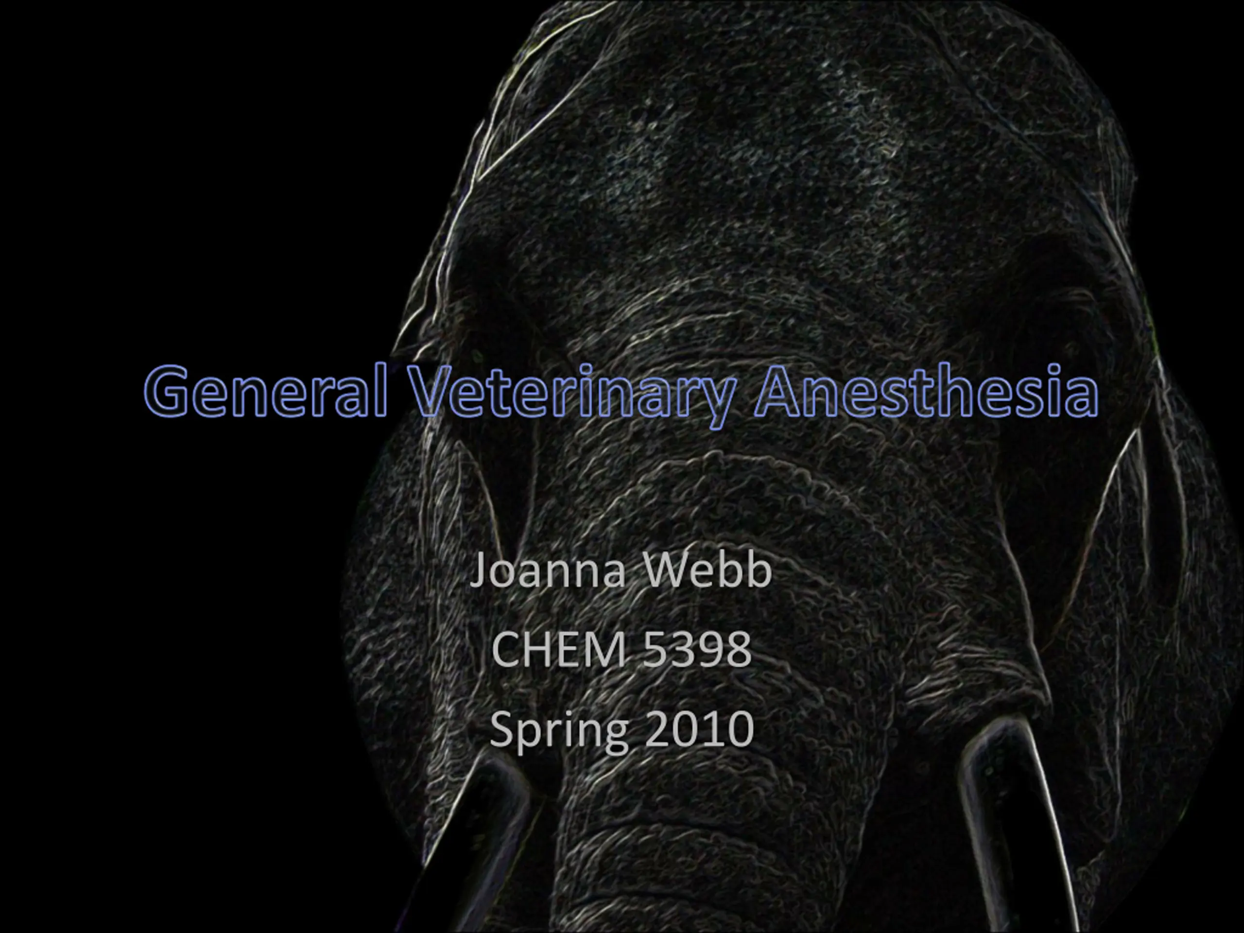 General Veterinary Anesthesia PPT | SlideOrbit