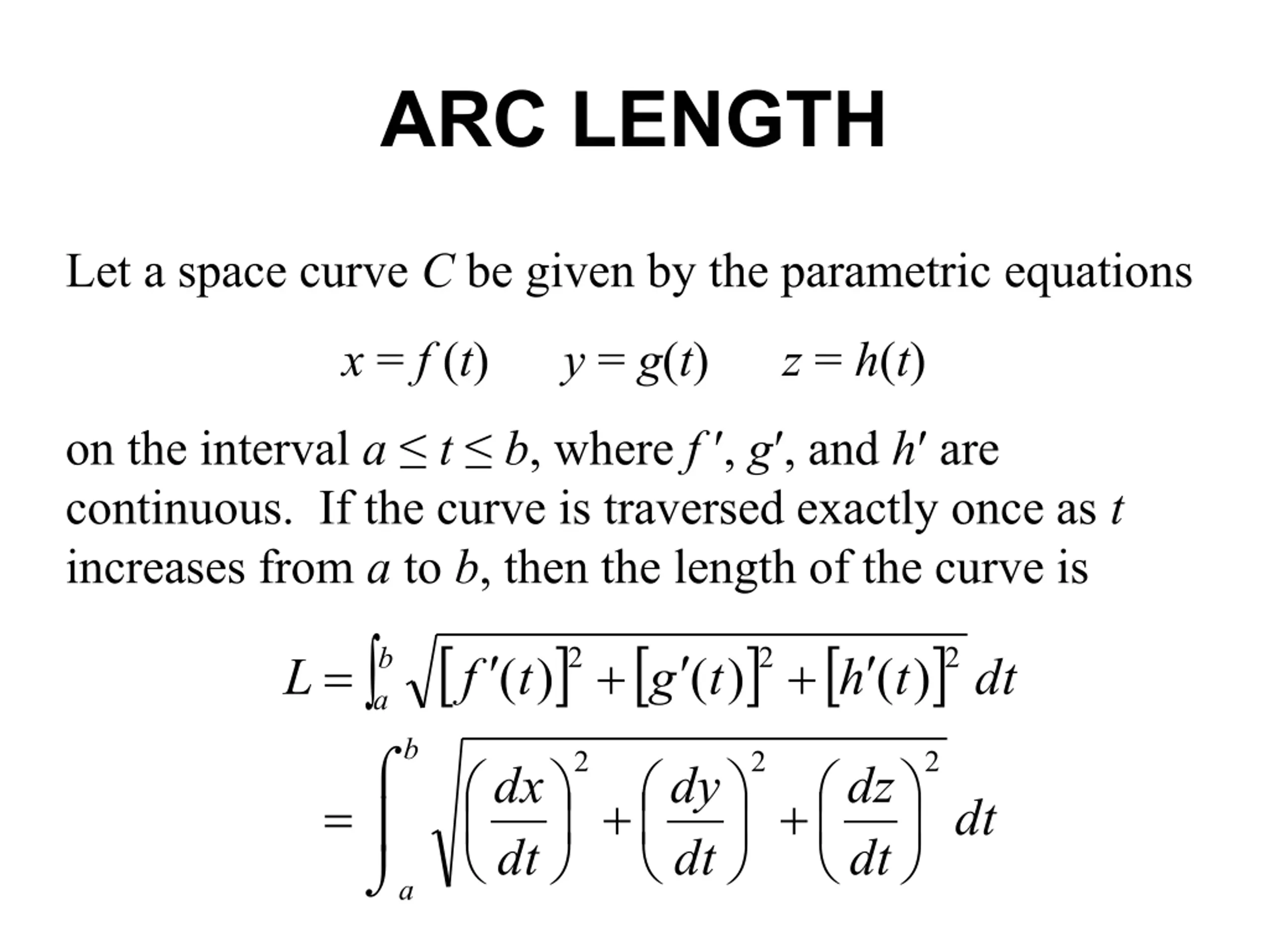 Arc Length and Curvature PPT | SlideOrbit