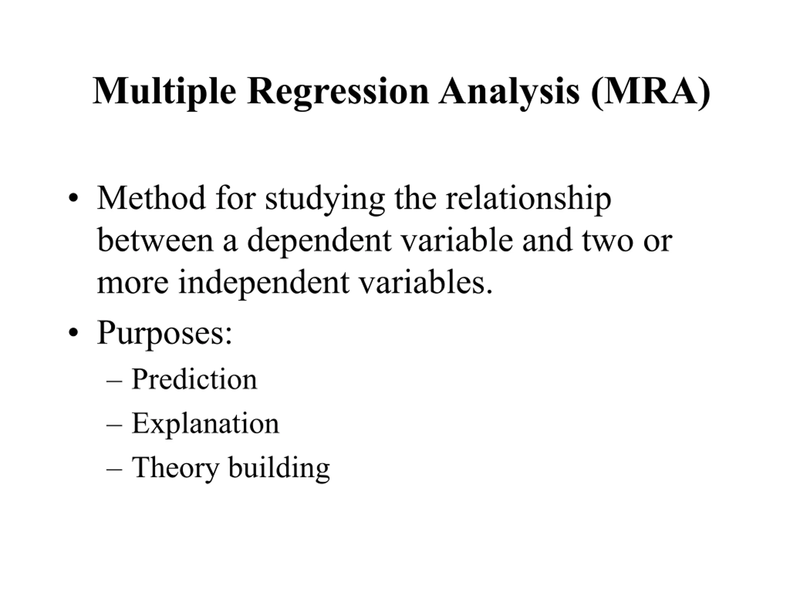 Multiple Regression Analysis (MRA) PPT | SlideOrbit