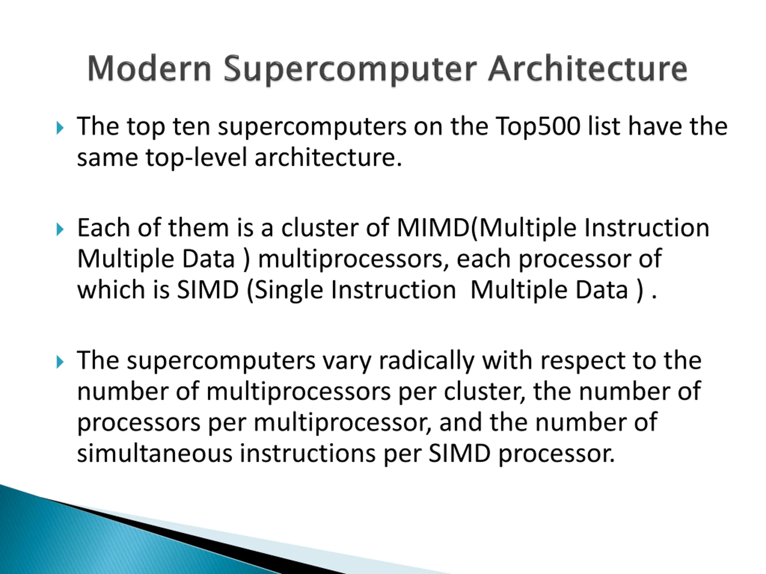Supercomputer: Architecture, Processing, and Applications PPT | SlideOrbit