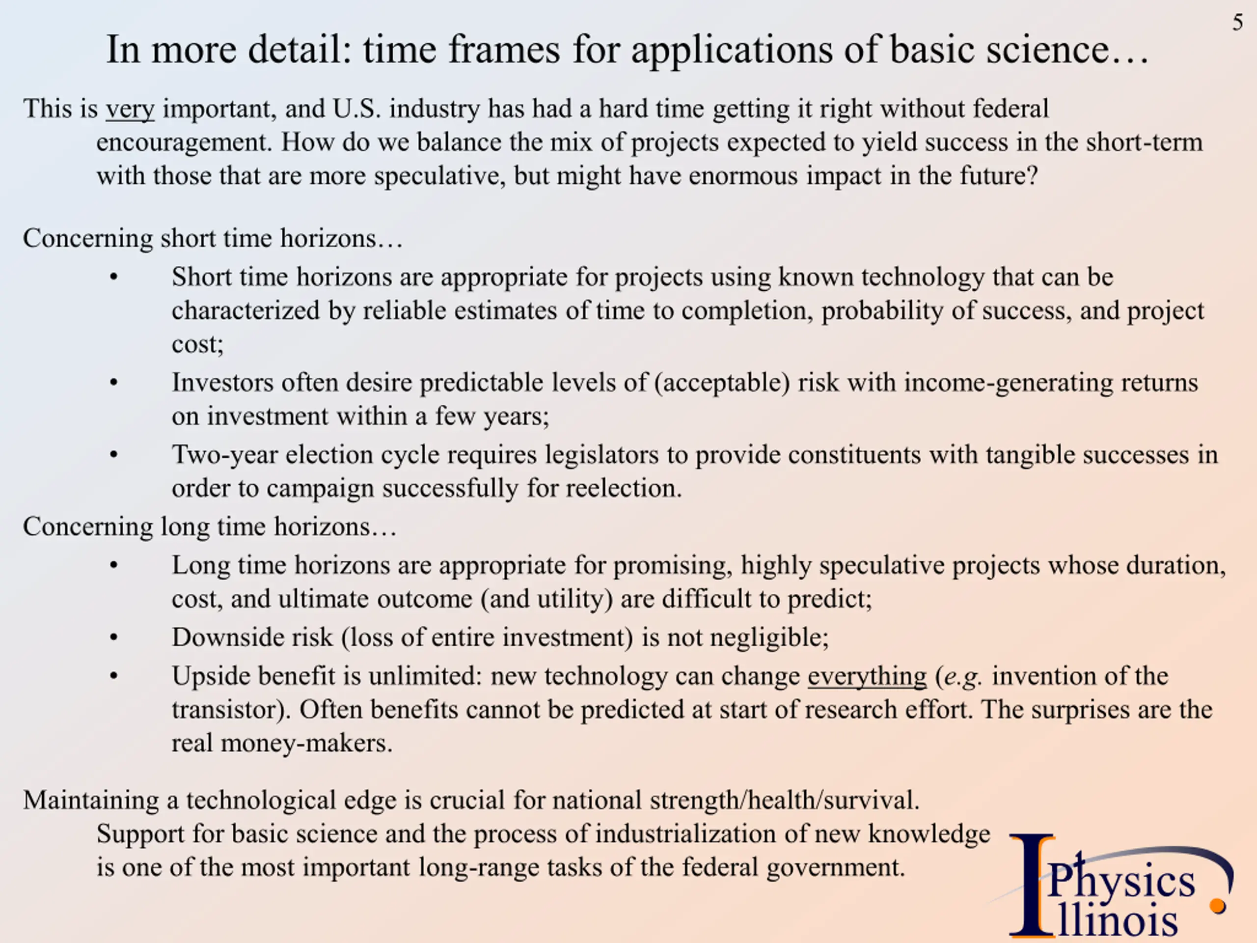 Values In Science Ppt Federal Support for the Physical Sciences PPT | SlideOrbit