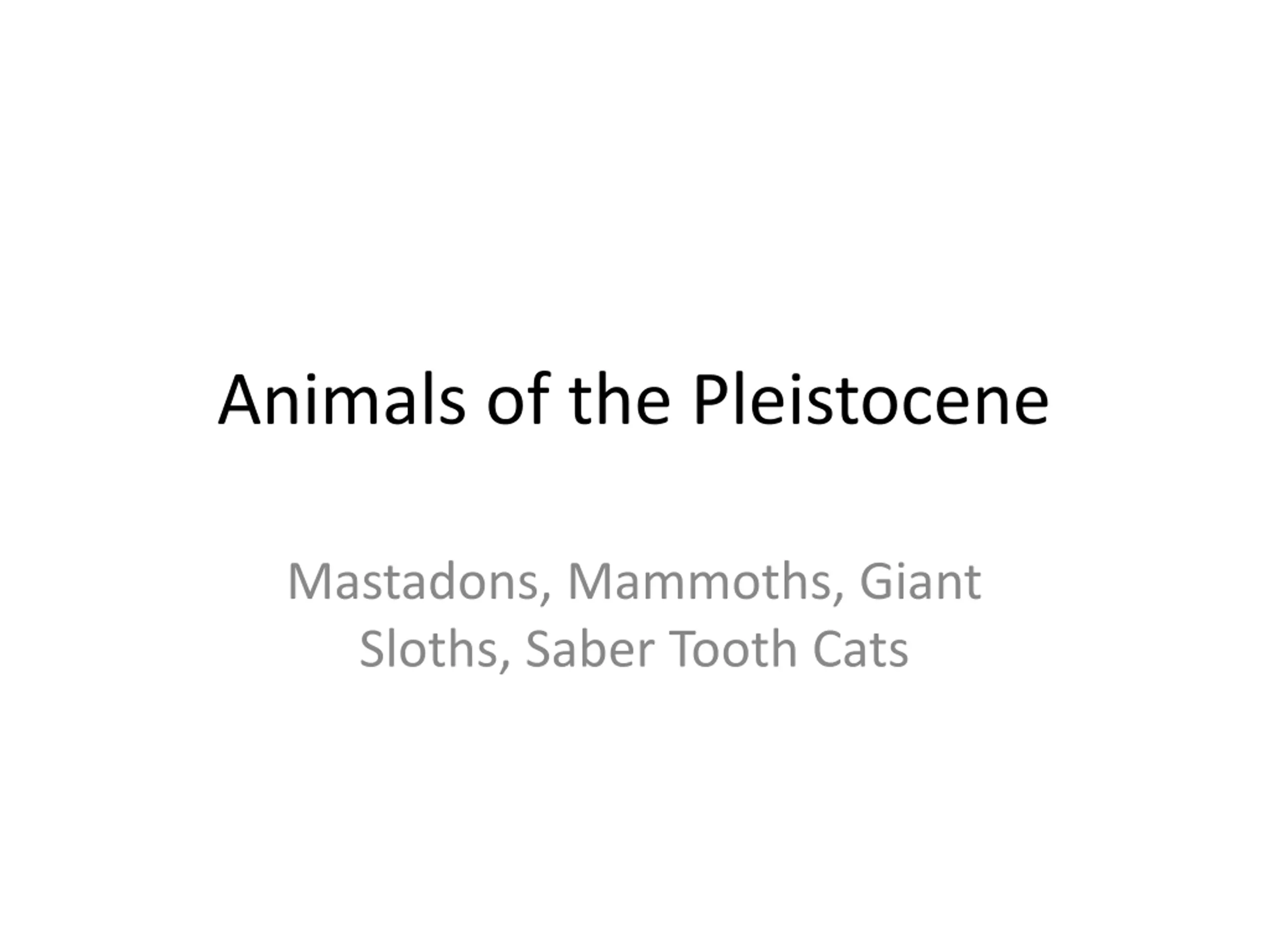 Powerpoint Cat Slide Animals of the Pleistocene PPT | SlideOrbit