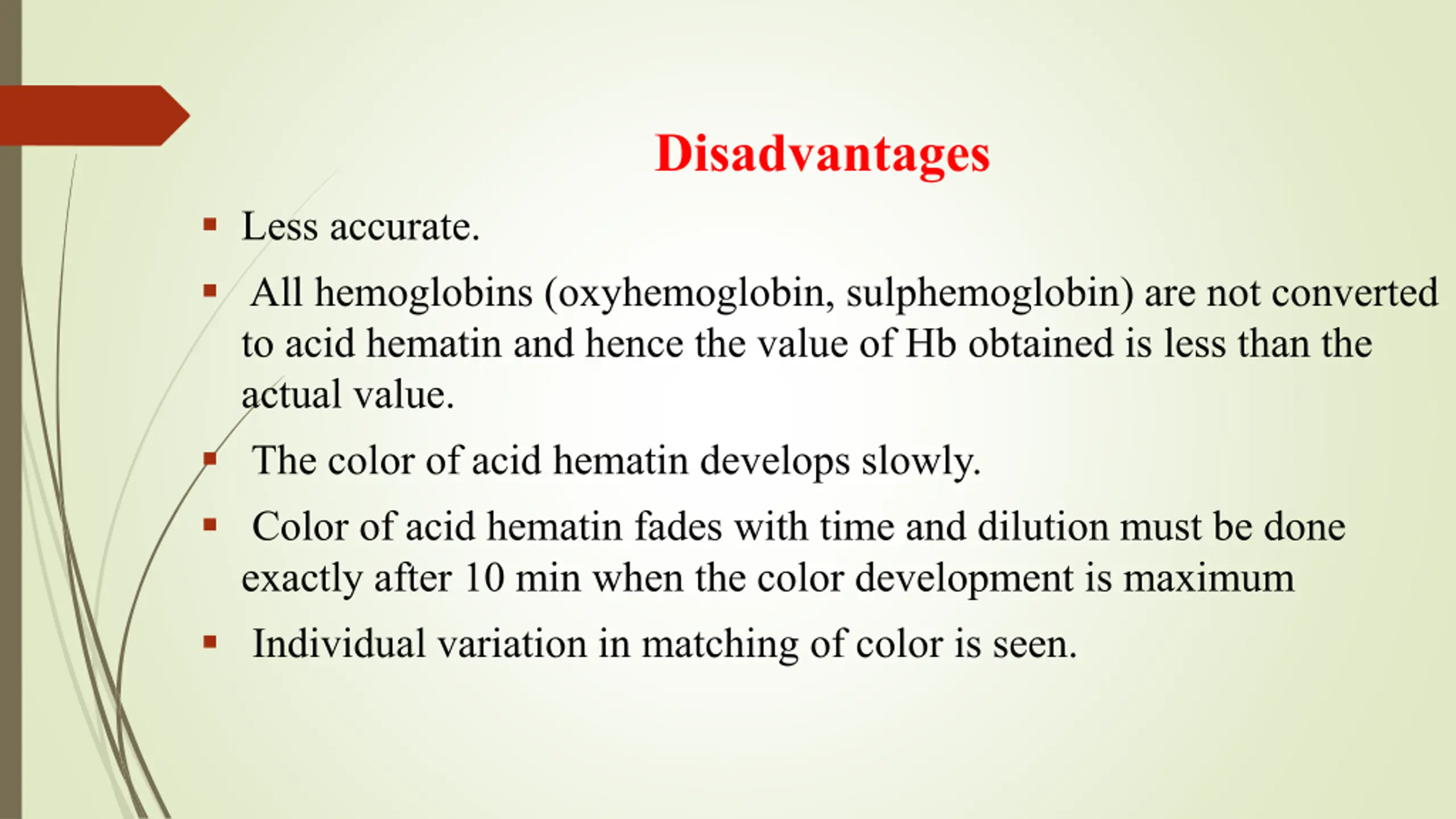 Estimation of Hemoglobin by Sahli's/Acid Hematin Method PPT | SlideOrbit