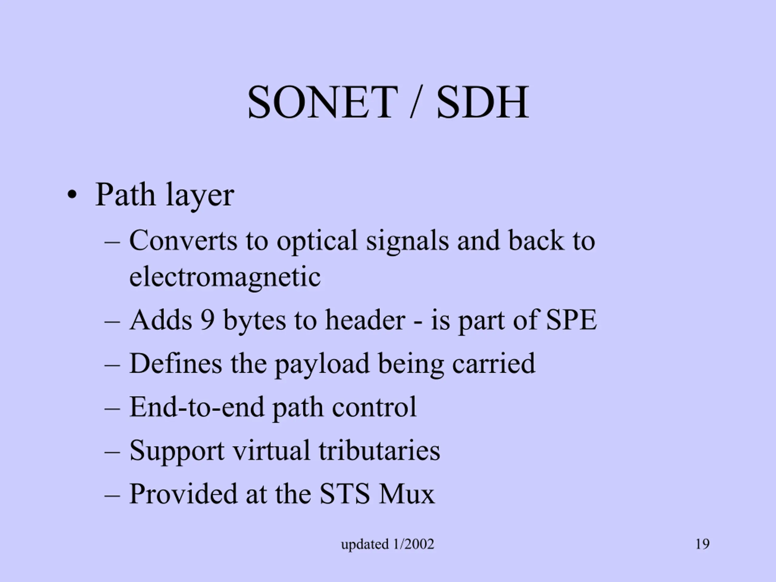 Octec Byte SONET / SDH PPT | SlideOrbit