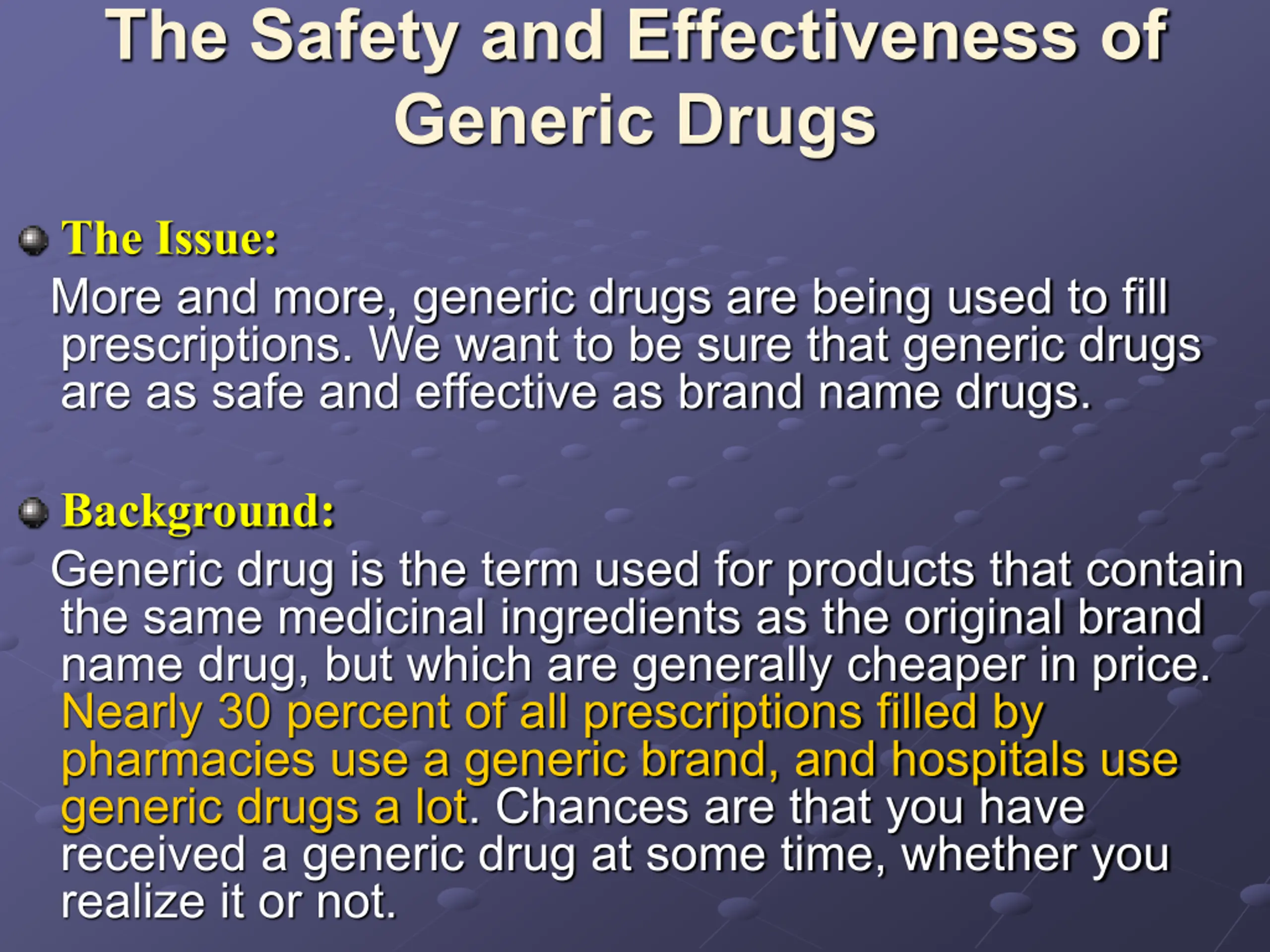 Generic Test Photo Drug and Drug Products Quality & Testing PPT | SlideOrbit