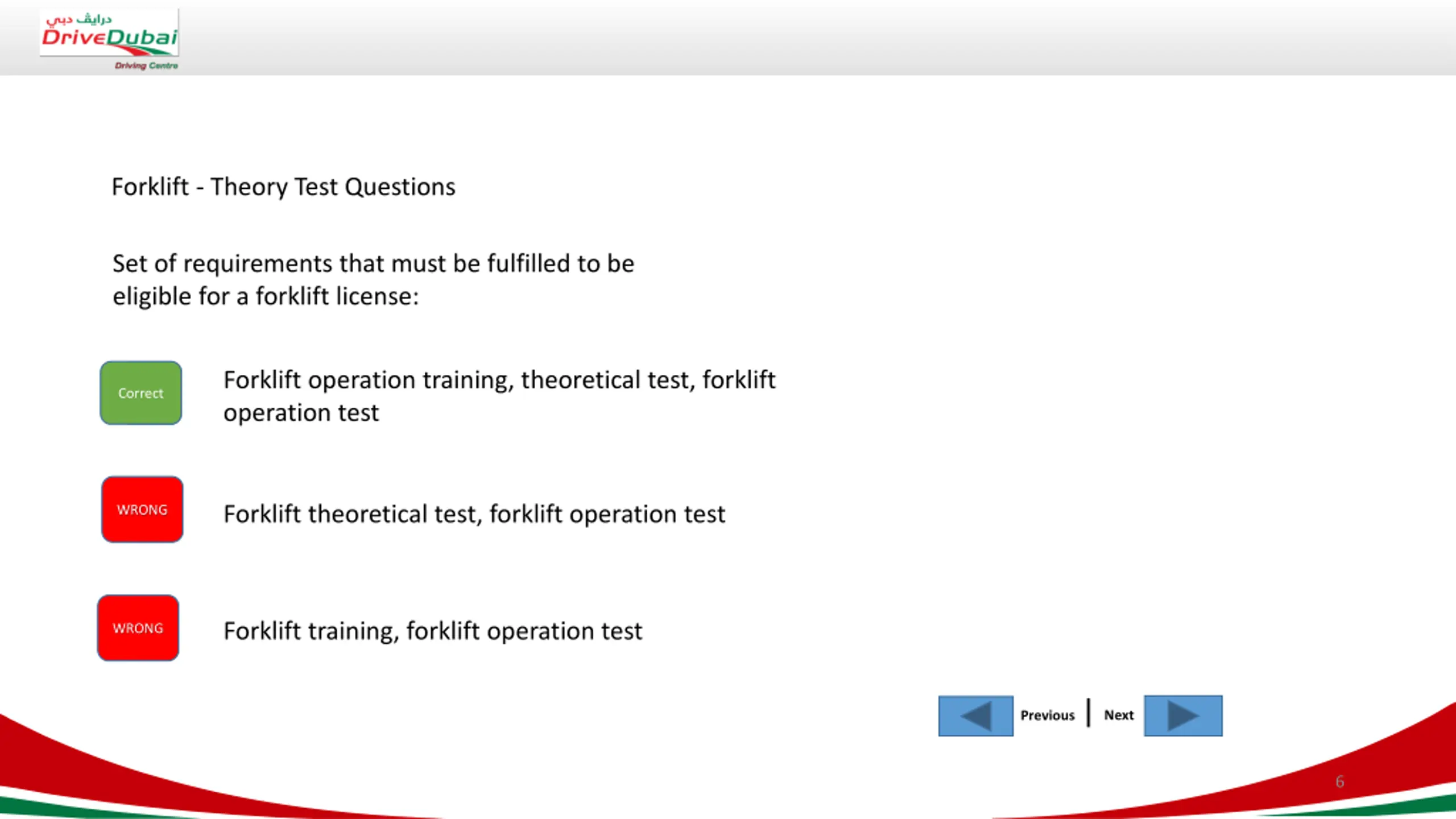 Forklift - Theory Test Questions PPT | SlideOrbit