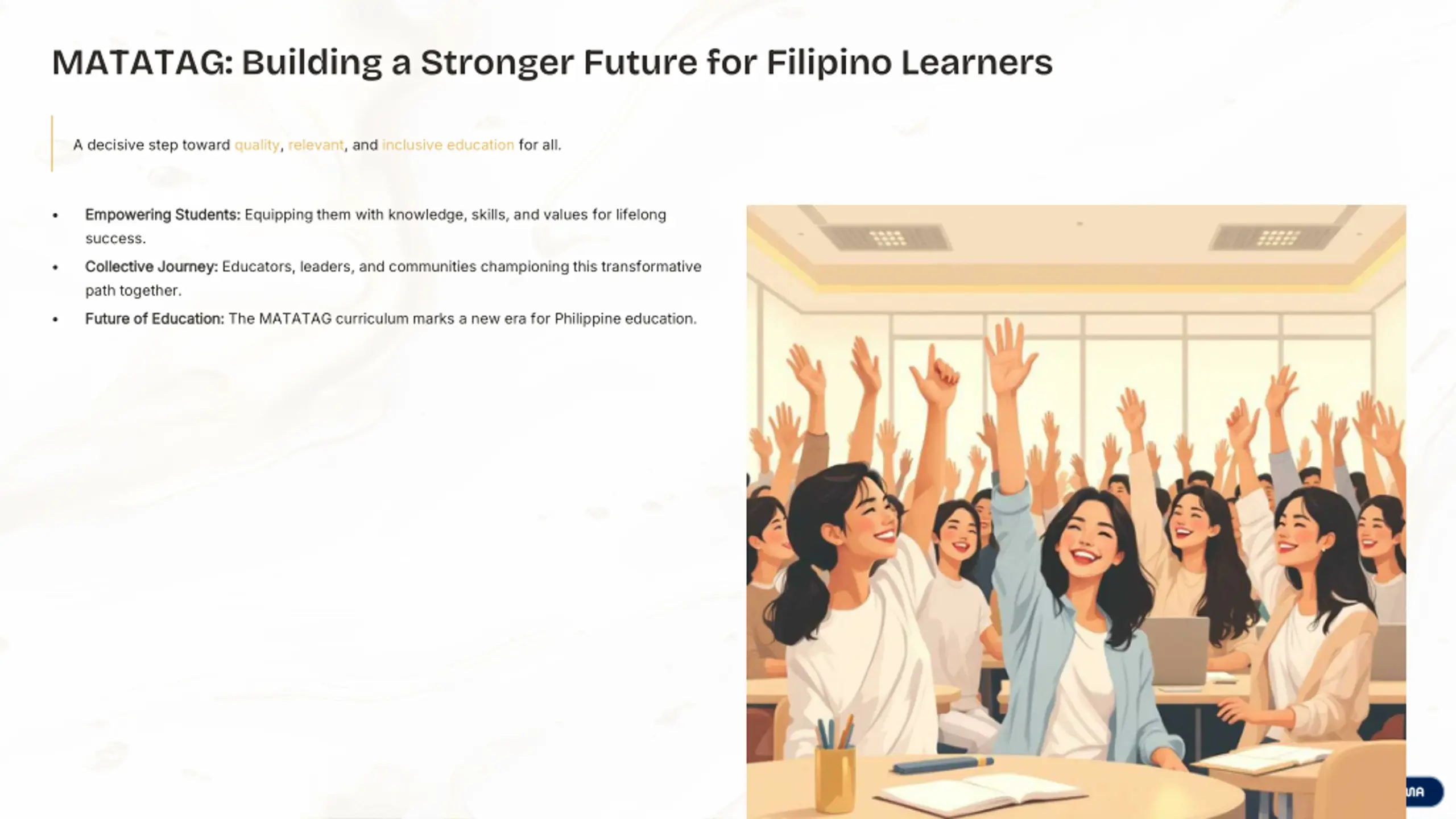 Use Basic Presentation MATATAG Curriculum: Redefining Basic Education in the Philippines PPT ...